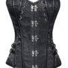 Corset Gothique En Tissu Brocarde Noir -Cosplay 011 900