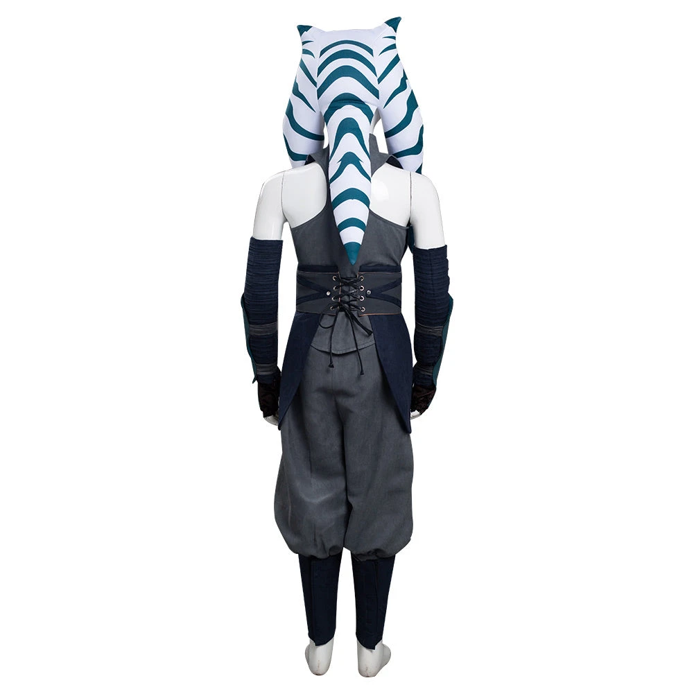 Enfant Star War The Mandalorian Ahsoka Tano Cosplay Costume 4 Enfant Star War The Mandalorian Ahsoka Tano Cosplay Costume – Image 2