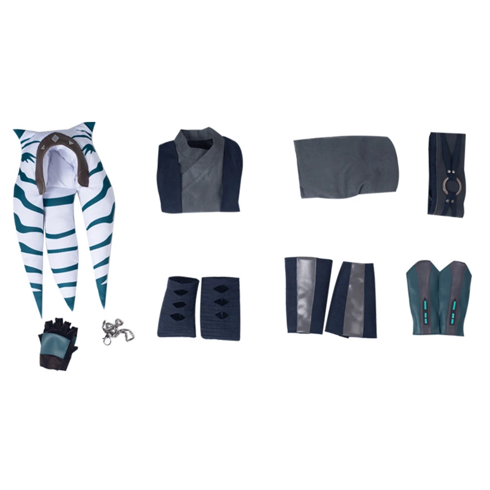 Enfant Star War The Mandalorian Ahsoka Tano Cosplay Costume 12 Enfant Star War The Mandalorian Ahsoka Tano Cosplay Costume – Image 10