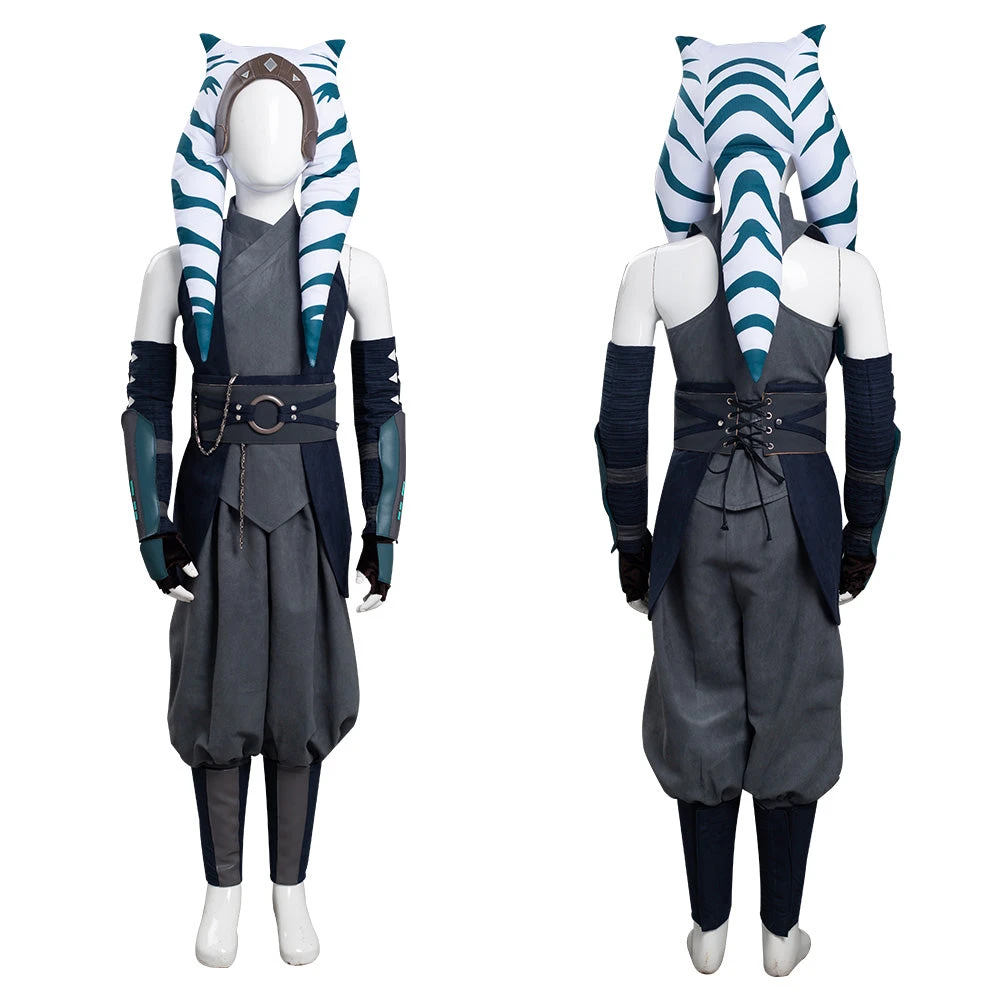 Enfant Star War The Mandalorian Ahsoka Tano Cosplay Costume 3 Enfant Star War The Mandalorian Ahsoka Tano Cosplay Costume