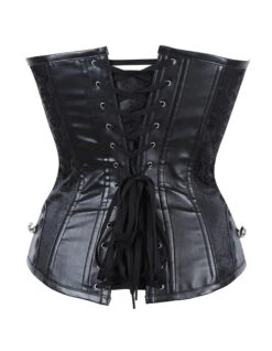 Corset Gothique En Tissu Brocarde Noir -Cosplay 1213 900