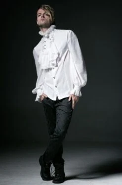 Chemise Gothique Blanche à Jabot PUNK RAVE -Cosplay 1z3a8564