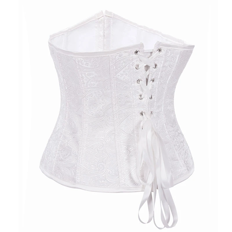 Serre-taille Gothique Victorien Blanc 5 Serre-taille Gothique Victorien Blanc – Image 3