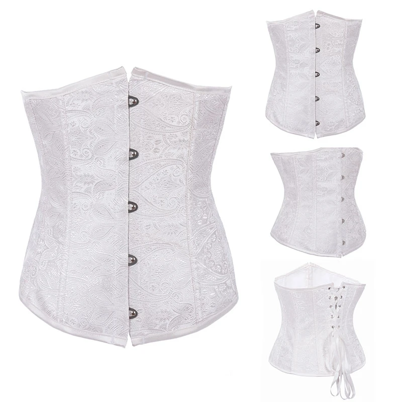 Serre-taille Gothique Victorien Blanc 6 Serre-taille Gothique Victorien Blanc – Image 4