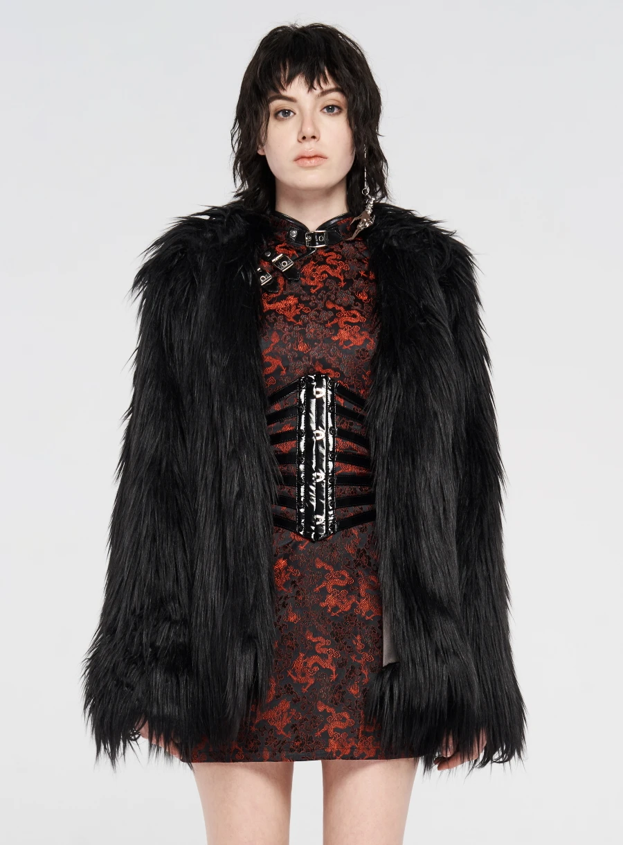 Veste Fausse Fourrure PUNK RAVE 'brakis' 3 Veste Fausse Fourrure PUNK RAVE 'brakis'