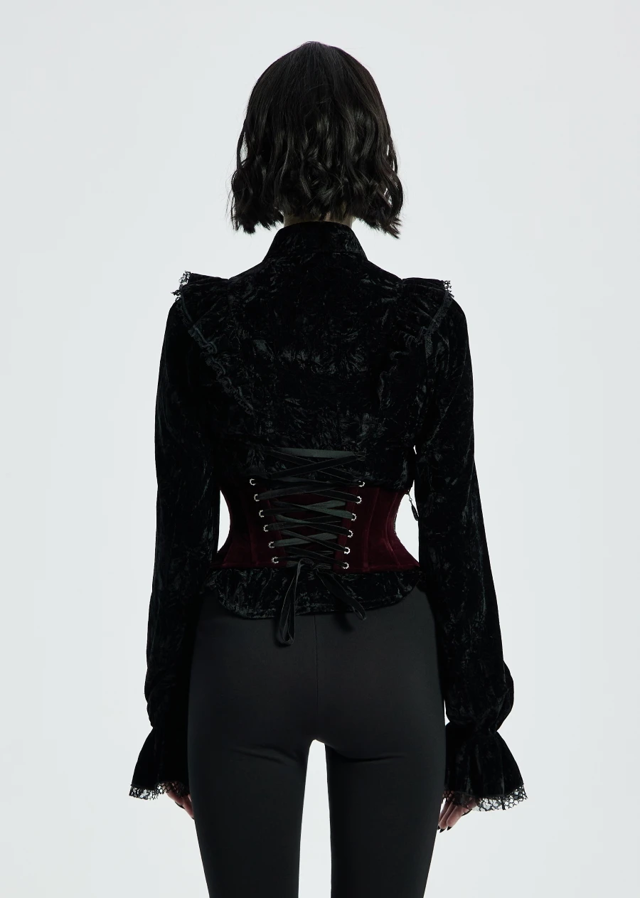 Serre-taille Romantique Bordeaux PUNK RAVE 5 Serre-taille Romantique Bordeaux PUNK RAVE â Image 3