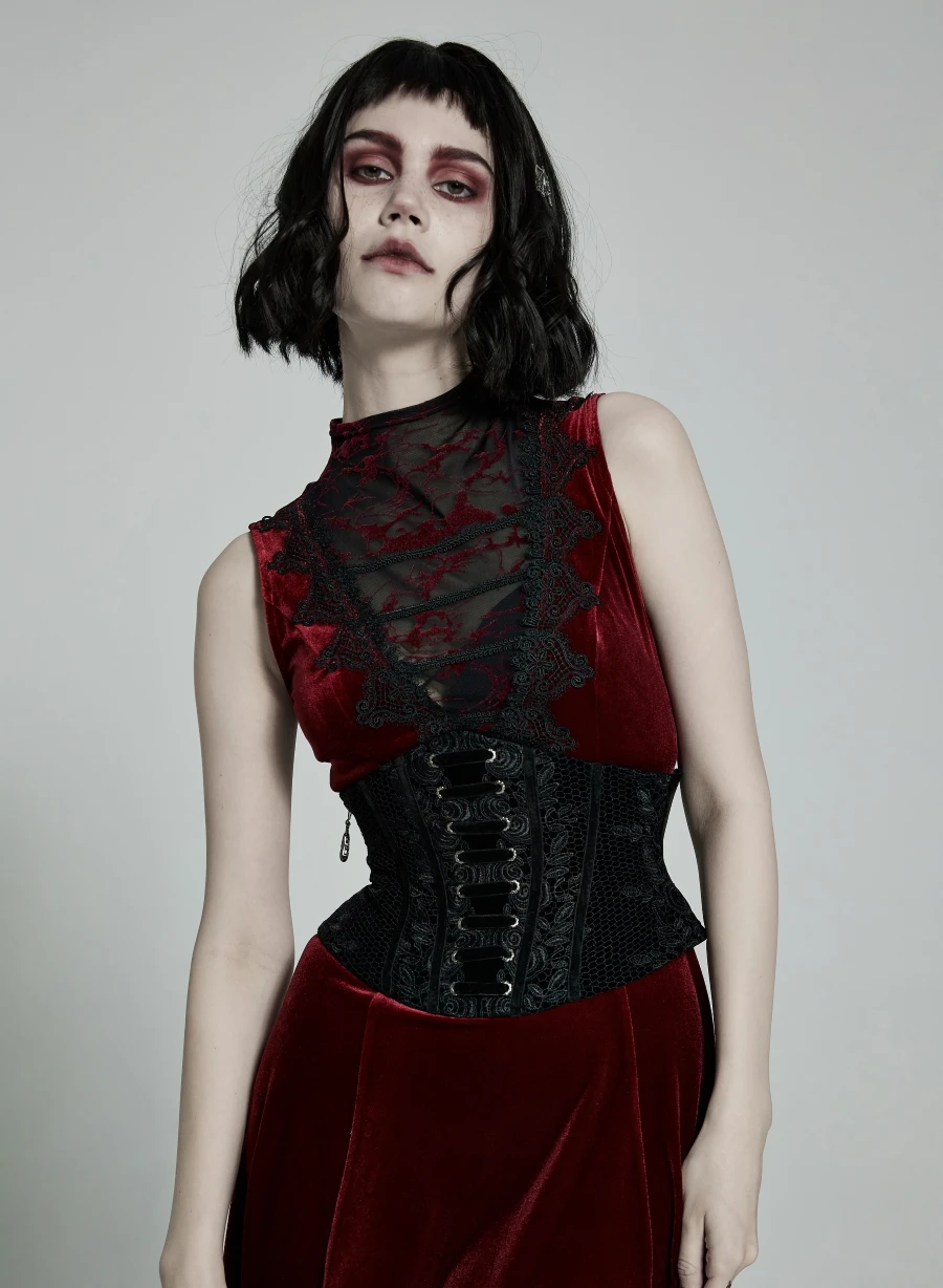 Serre-taille Romantique Noir PUNK RAVE 3 Serre-taille Romantique Noir PUNK RAVE