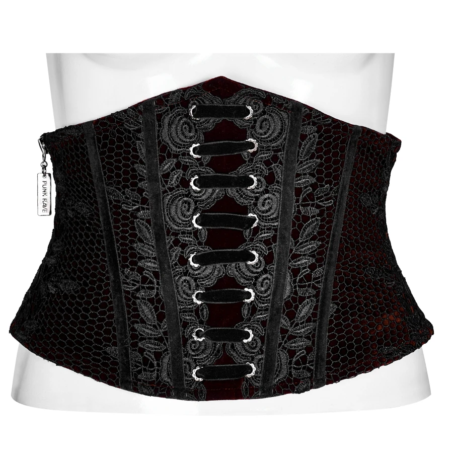 Serre-taille Romantique Bordeaux PUNK RAVE 6 Serre-taille Romantique Bordeaux PUNK RAVE â Image 4