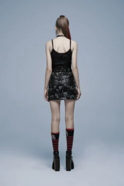 Mini Jupe PUNK RAVE 'goth Skulls' -Cosplay 2608039064202503580513947 900