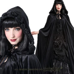 Cape Gothique Romantique SINISTER -Cosplay 344 ghoticcapewithsatinrosesbysinister 4 900