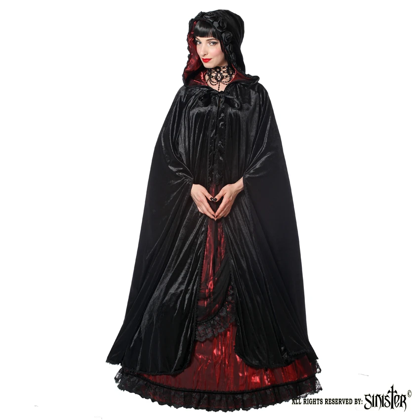 Cape Gothique SINISTER Noire Et Rouge 3 Cape Gothique SINISTER Noire Et Rouge