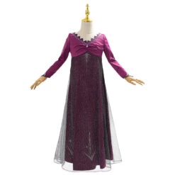 La Reine Des Neiges Frozen Elsa Robe Pourpre Robe Enfant Cosplay Costume
