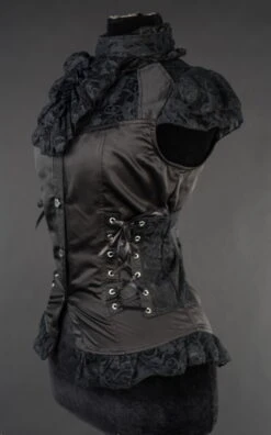 Chemisier Gothique Manches Courtes -Cosplay black lace blouse 121 900