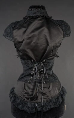 Chemisier Gothique Manches Courtes -Cosplay black lace blouse 132 900
