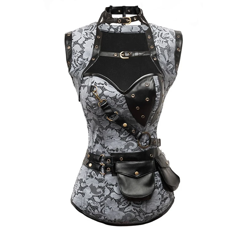 Corset Gothique Gris Et Sa Mini Cape 3 Corset Gothique Gris Et Sa Mini Cape