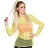 Boland Chemise Résille Jaune Fluo Femme 1 Boland Chemise Résille Jaune Fluo Femme -Cosplay chemise resille jaune fluo femme