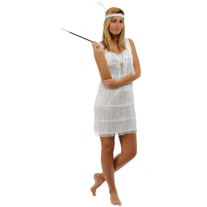 Déguisement Charleston Blanc Années 20 Femme 3 Déguisement Charleston Blanc Années 20 Femme