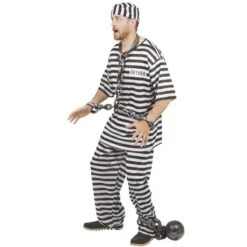 Cosplay -Cosplay deguisement prisonnier noir blanc homme 1