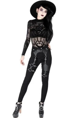 Pantalon RESTYLE 'gothic Harness Jean' -Cosplay eng pl black gothis harness jeans 2041 2 900