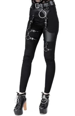 Pantalon RESTYLE 'gothic Harness Jean' -Cosplay eng pl black gothis harness jeans 2041 5 900