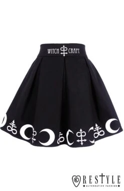 Jupe Plissée RESTYLE 'symbol Skirt' 11 Jupe Plissée RESTYLE 'symbol Skirt' -Cosplay eng pl black pleated short skirt with alchemy print moon symbols symbol skirt 1606 15 900