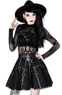 Jupe RESTYLE 'black Circle Moon' -Cosplay eng pl gothic black short moon mistress skirt 2052 15 900