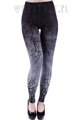 Leggings RESTYLE 'dark Forest' -Cosplay eng pl ombre leggings tree gradient trousers gray branches 1462 3 900