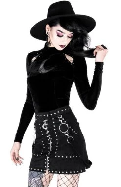 Jupe Suède RESTYLE 'Occulte Fashion' 10 Jupe Suède RESTYLE 'Occulte Fashion' -Cosplay eng pl studded suede skirt black gothic short skirt 1977 7 900