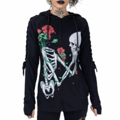 Veste Zippée VIXXSIN 'Garden Skull' -Cosplay garden skull hood black vixxsin 41 900