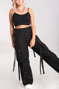 Pantalon Baggy Femme HELL BUNNY 'Kraken' -Cosplay hlb50237 kraken trousers blk 01 900