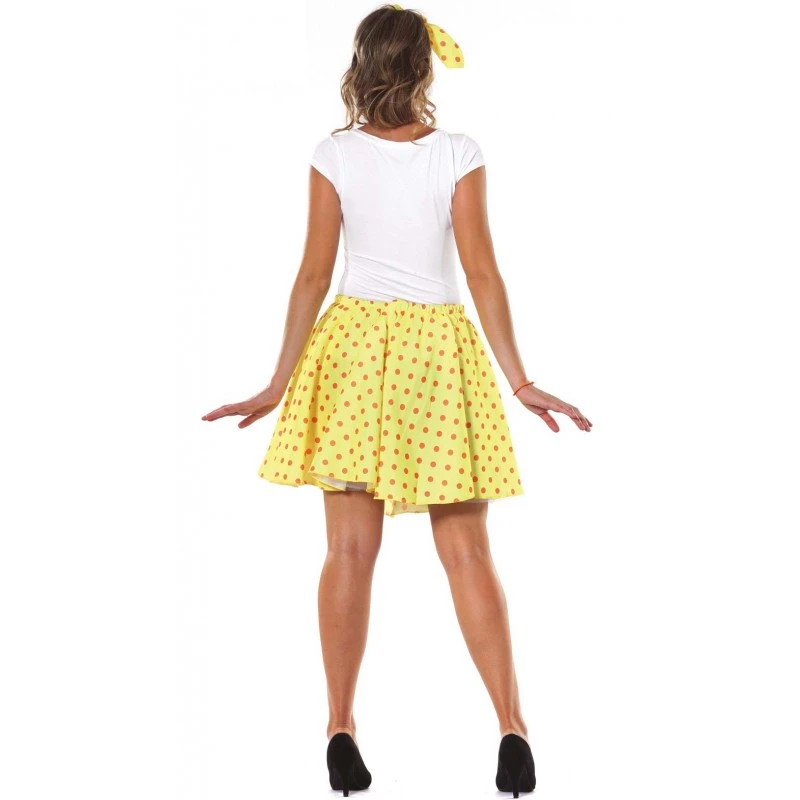 Jupe Jaune à Pois Pin-Up Années 50 Femme 4 Jupe Jaune à Pois Pin-Up Années 50 Femme – Image 2