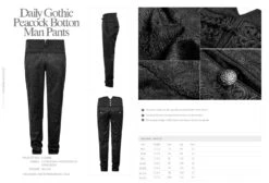 Pantalon Gothique Victorien Homme PUNK RAVE -Cosplay k 2384