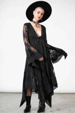 Robe Noire KILLSTAR 'Misty Night' -Cosplay misty night maxi dress w b x1600 900