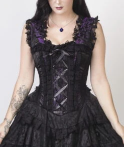Robe Gothique BURLESKA 'ophelie Pourpre' -Cosplay ophelie dress purple king brocade 2 1 900