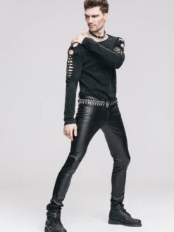 Pantalon Gothique Homme En Simili Cuir Noir -Cosplay pt022 6