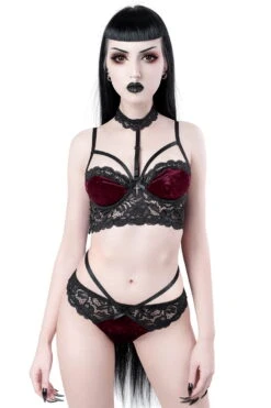 Soutien-gorge Gothique KILLSTAR 'ruby' -Cosplay ruby velvet bralet set b x1600 900