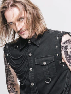 Chemise Goth Rock Sans Manches 7 Chemise Goth Rock Sans Manches -Cosplay sht0074 1000