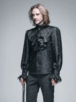 Chemise Gothique Victorienne Noire -Cosplay sht01001 3 1000