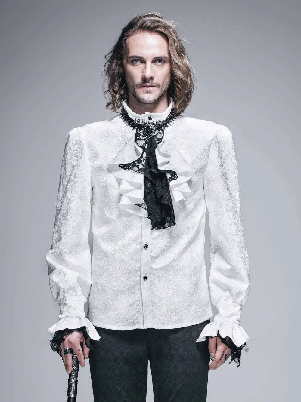 Chemise Gothique Vampire Blanche 4 Chemise Gothique Vampire Blanche – Image 2