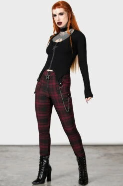 Pantalon KILLSTAR 'tartanarchist' -Cosplay tartanarchist trousers crimson w e x1600 900