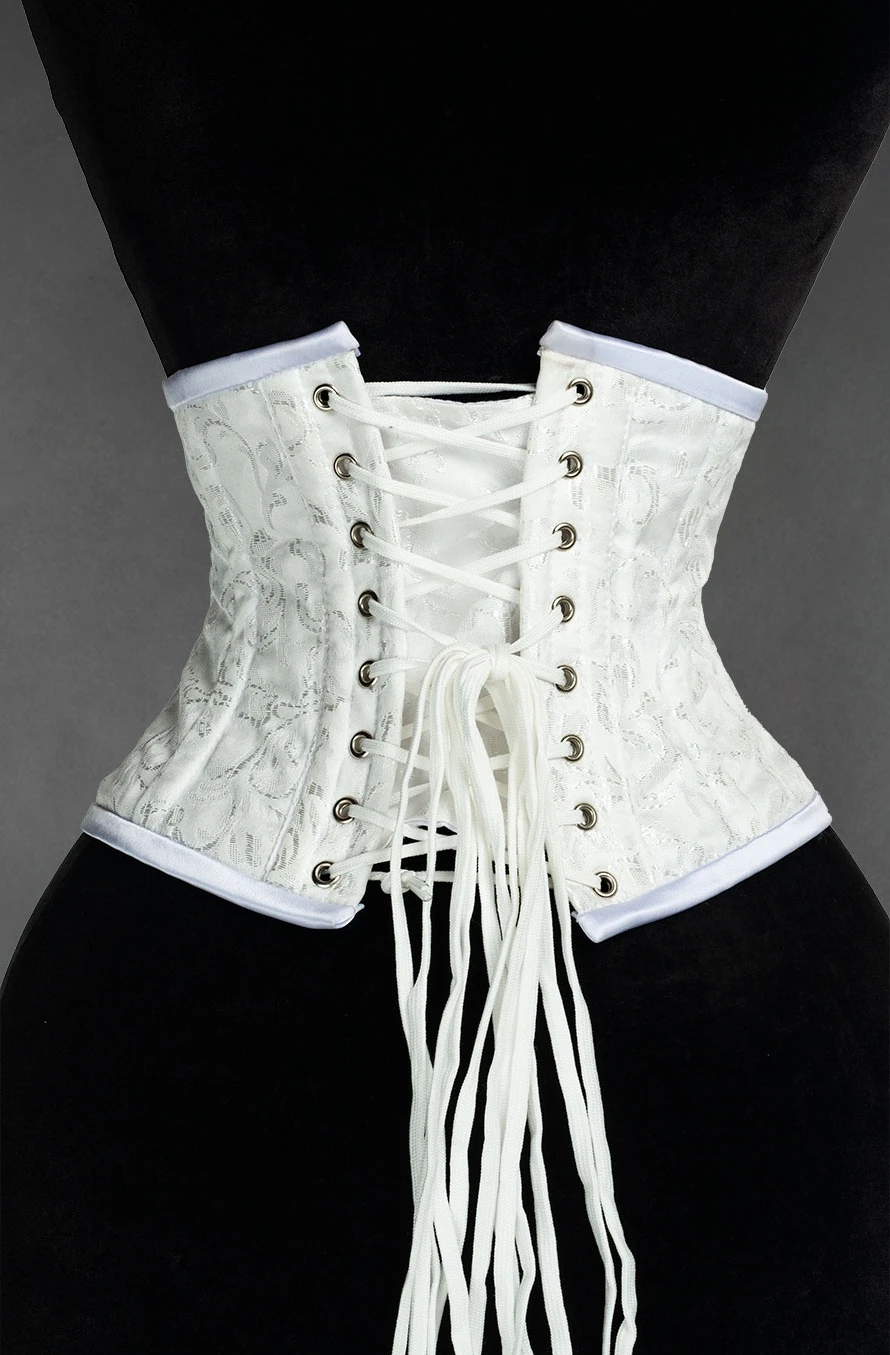 Serre-taille Gothique Brocarde Blanc 4 Serre-taille Gothique Brocarde Blanc – Image 2