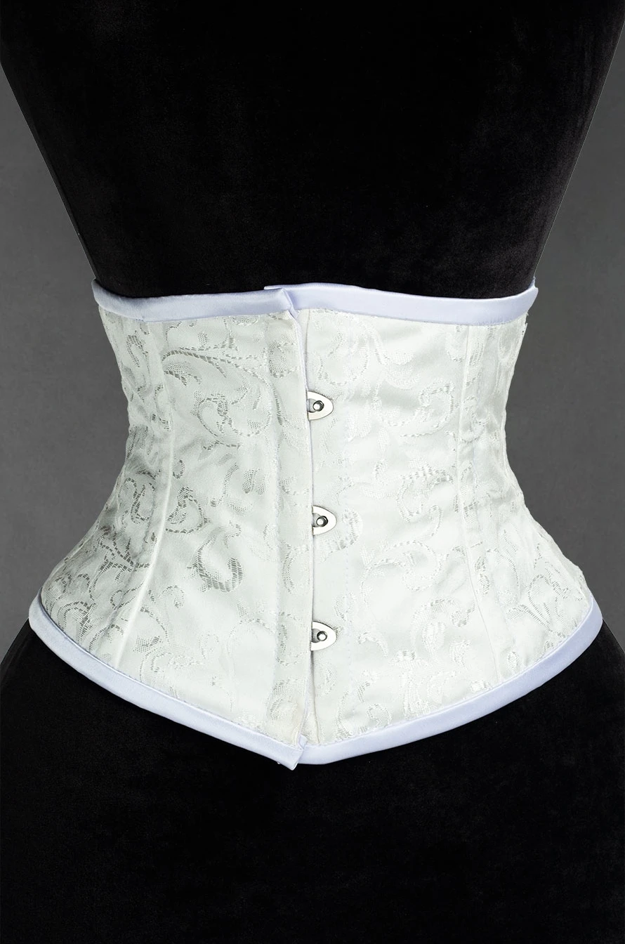 Serre-taille Gothique Brocarde Blanc 3 Serre-taille Gothique Brocarde Blanc
