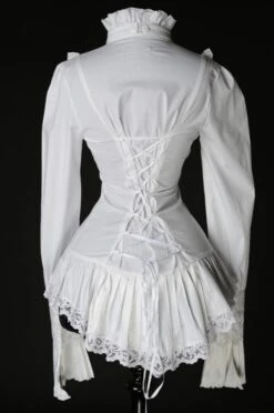 Chemisier Gothique Victorien Blanc -Cosplay white ruffle blouse 13 900