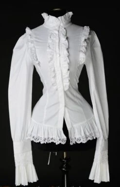 Chemisier Gothique Victorien Blanc -Cosplay white ruffle blouse 14 900