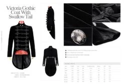 Veste Gothique Homme Queue De Pie 'baron Noir' -Cosplay y 593