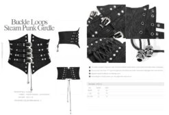 Serre-taille Gothique Noir Tenebra -Cosplay y 659