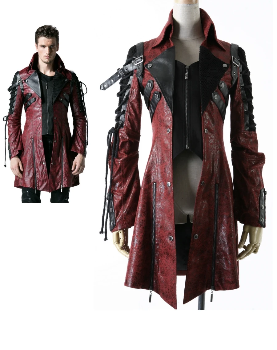 Veste Gothique Homme PUNK RAVE 'red Funeral' 3 Veste Gothique Homme PUNK RAVE 'red Funeral'